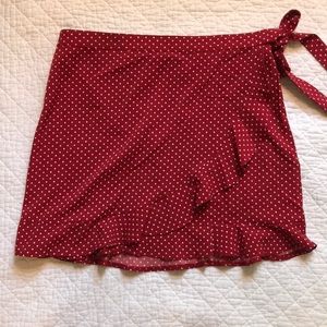 NWT polka dot mini wrap skirt
